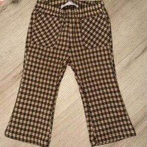 Zara Kids Brown Checkered Trousers
